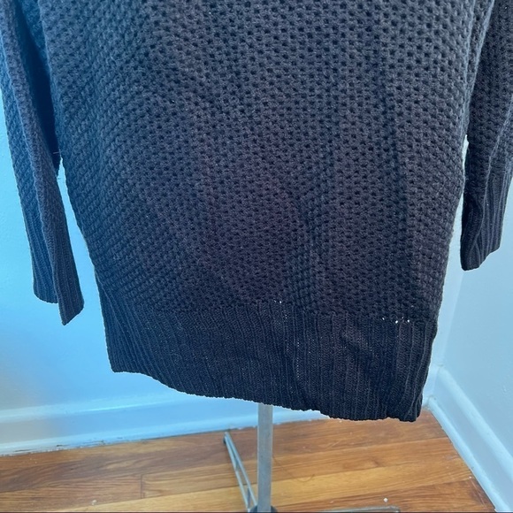 Sanctuary Waffle Knit Cowl Neck Black Sweater - Picture 5 of 11